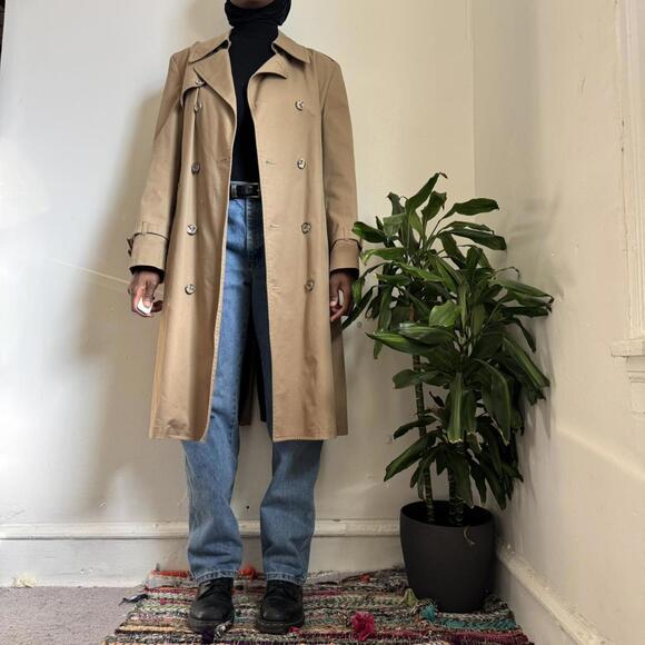 Vintage oversized minimalist tan trench coat size 40 - Picture 3 of 8